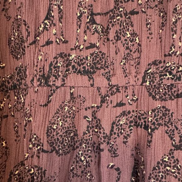 Fat Face Odette Tonal Leopard Dress Womens US Sz 8 Maxi Flutter Sleeve Tie Belt - Picture 6 of 16